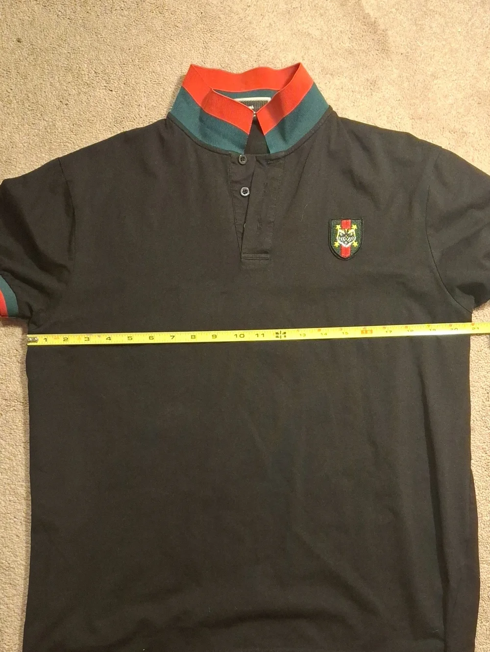 Gucci Black Polo with Red and Green Trim
